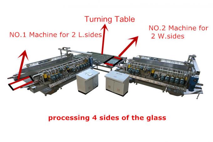 建築によって艶をかけられる窓ガラスのプロセス用機器 4 の側面ガラスのひき、磨く機械